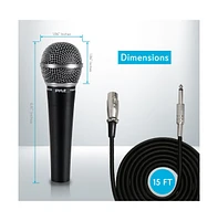 Pyle Professional Dynamic Microphone Unidirectional Handheld Mic with Xlr Cable