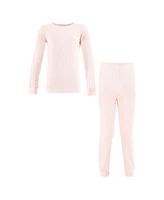 Hudson Baby Baby Girls Hudson Thermal Long Underwear 2pc Set, Soft Pink, 18-24 Months