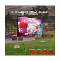 Pyle 100" Portable Outdoor Projection Screen – Lightweight Frame Stand, Hd 16:9 Display