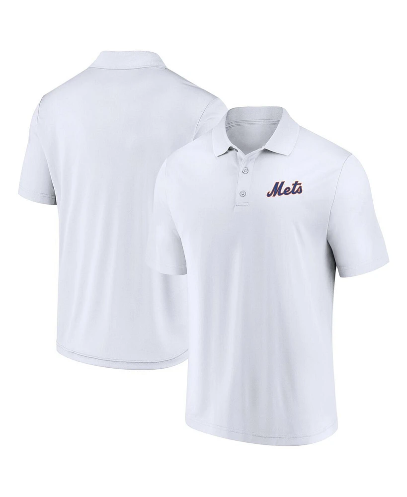 Fanatics Men's White New York Mets Component Polo Shirt