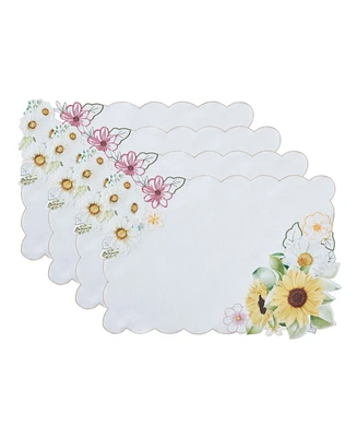 Elrene Sunflower and Daisies Placemats, Set of 4