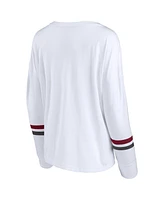 Fanatics Women's White Oklahoma Sooners Retro Power Striped Long Sleeve T-Shirt