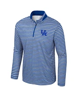 Colosseum Men's Royal Kentucky Wildcats Striped Quarter-Zip Sweatshirt