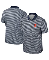 Colosseum Men's Navy Illinois Fighting Illini Striped Polo Shirt