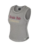 Colosseum Women's Heather Gray Florida State Seminoles Beach You Ribbed Tank Top