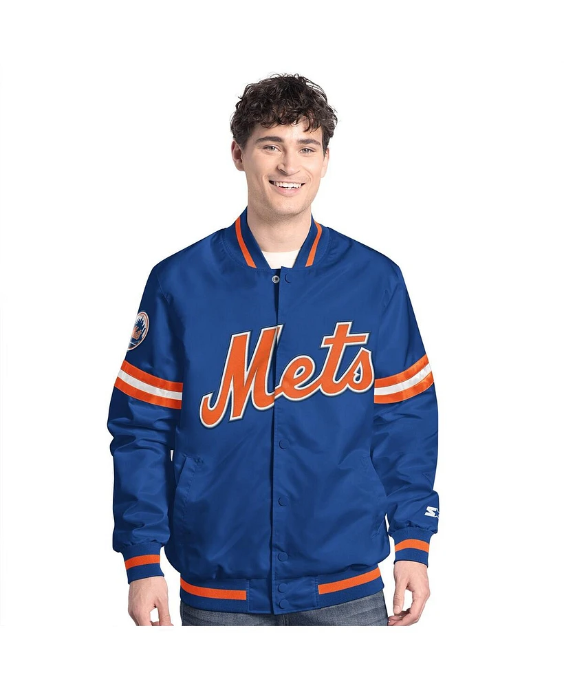 Starter Men's Royal New York Mets Scout Full-Snap Varsity Jacket