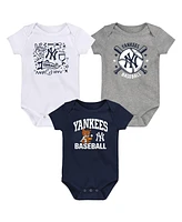 Outerstuff Newborn New York Yankees Batter Up Bodysuit, Set of 3