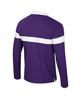Colosseum Men's Purple Lsu Tigers Too Cool For School Long Sleeve Polo Shirt