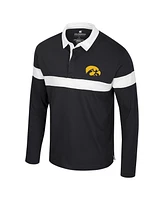 Colosseum Men's Black Iowa Hawkeyes Too Cool For School Long Sleeve Polo Shirt