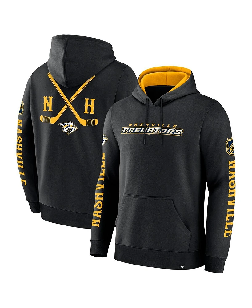Fanatics Men's Black Nashville Predators Big City Legacy Fleece Pullover Hoodie