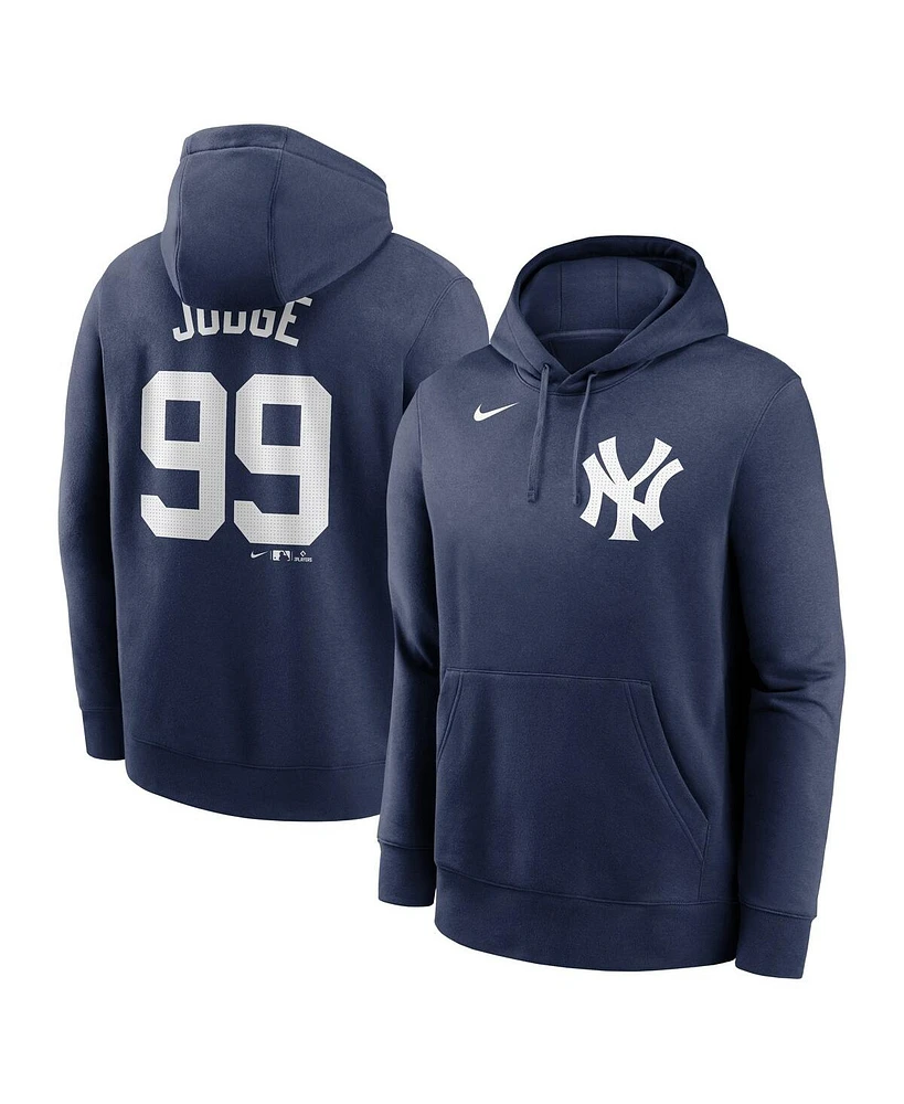 Nike Men's Aaron Judge Navy New York Yankees Player Name Number Club Pullover Hoodie