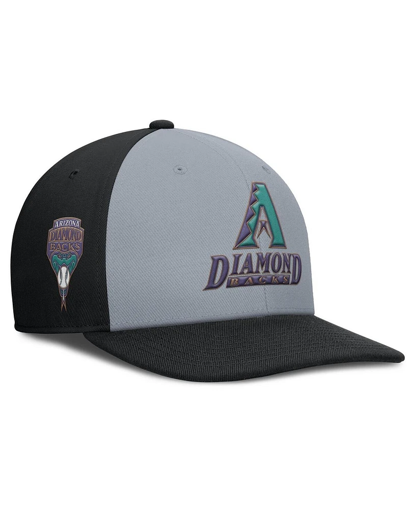 Nike Men's Gray/Black Arizona Diamondbacks Pro Performance Snapback Hat