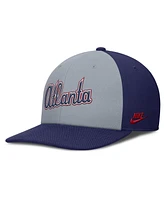 Nike Men's Gray/Royal Atlanta Braves Pro Performance Snapback Hat