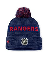 Fanatics Men's Blue New York Rangers Authentic Pro Alternate Logo Cuffed with Pom Knit Hat