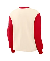 Nike Women's Natural/Scarlet Ohio State Buckeyes Color Block Boxy Long Sleeve T-Shirt