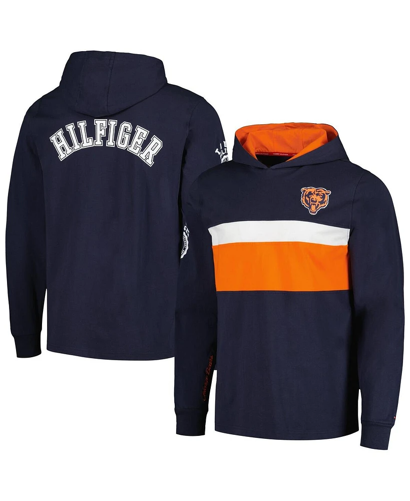 Tommy Hilfiger Men's Navy Chicago Bears Morgan Long Sleeve Hoodie T-Shirt