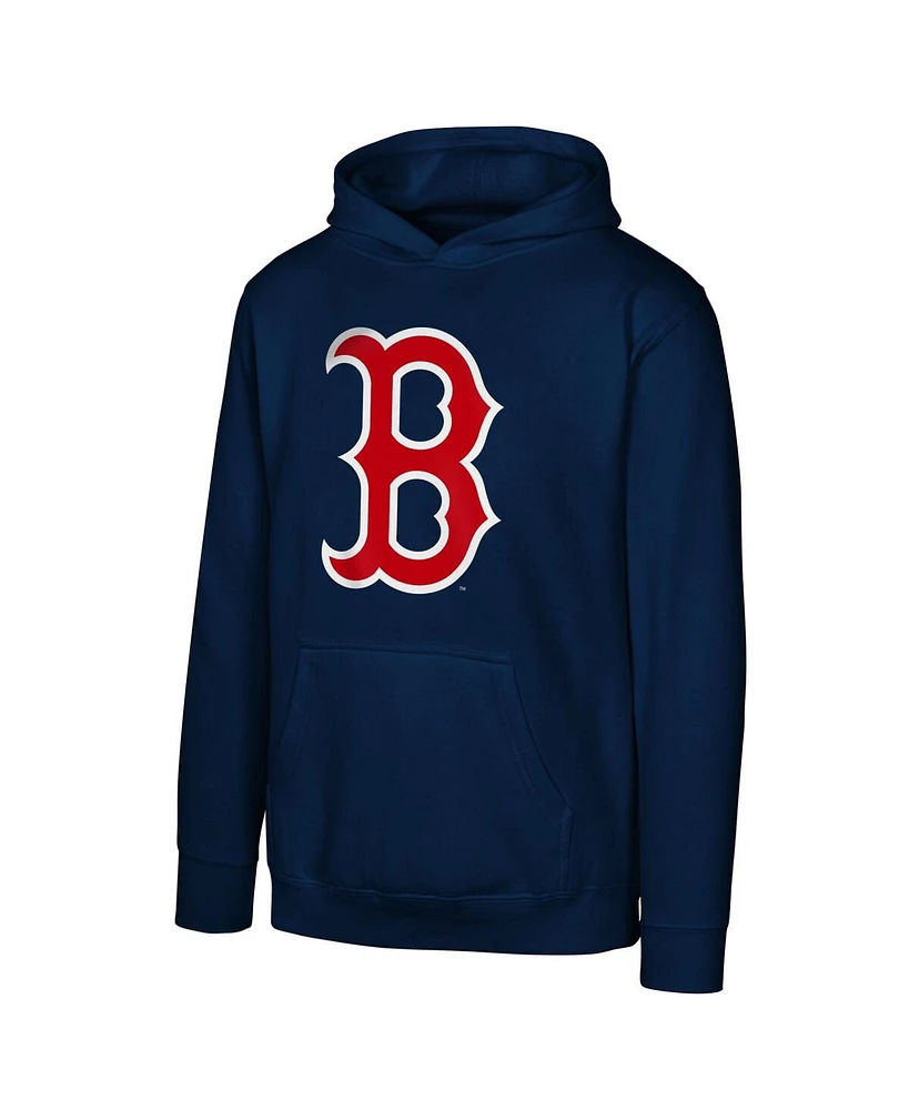 Outerstuff Big Boys and Girls Navy Boston Red Sox Primary Logo Pullover Hoodie
