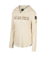 Colosseum Women's Cream Texas Tech Red Raiders Oht Military Appreciation Casey Raglan Long Sleeve Hoodie T-Shirt