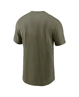 Nike Men's Olive Duke Blue Devils 2024 Military Appreciation Tonal Logo Performance T-Shirt