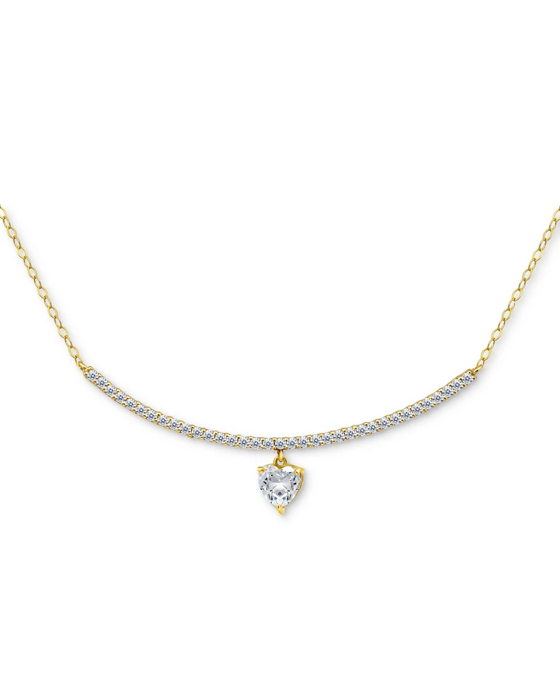 Giani Bernini Cubic Zirconia Heart Pendant Necklace (2-1/20 ct. t.w.) Sterling Silver, 16" + 2" extender
