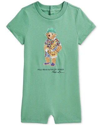 Polo Ralph Lauren Baby Boys Cotton Jersey Bear Shortall