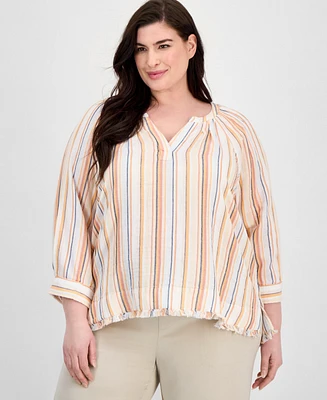 Liverpool Los Angeles Plus 3/4-Raglan Sleeve Top