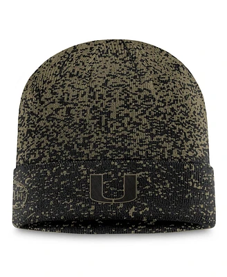 Top of the World Men's Olive/Black Miami Hurricanes Cuffed Knit Two-Tone Hat