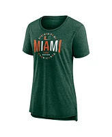Fanatics Women's Green Miami Hurricanes True Classics Break It Down Tri-Blend T-Shirt