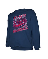 Stitches Men's Navy Atlanta Braves Pullover Sweatshirt