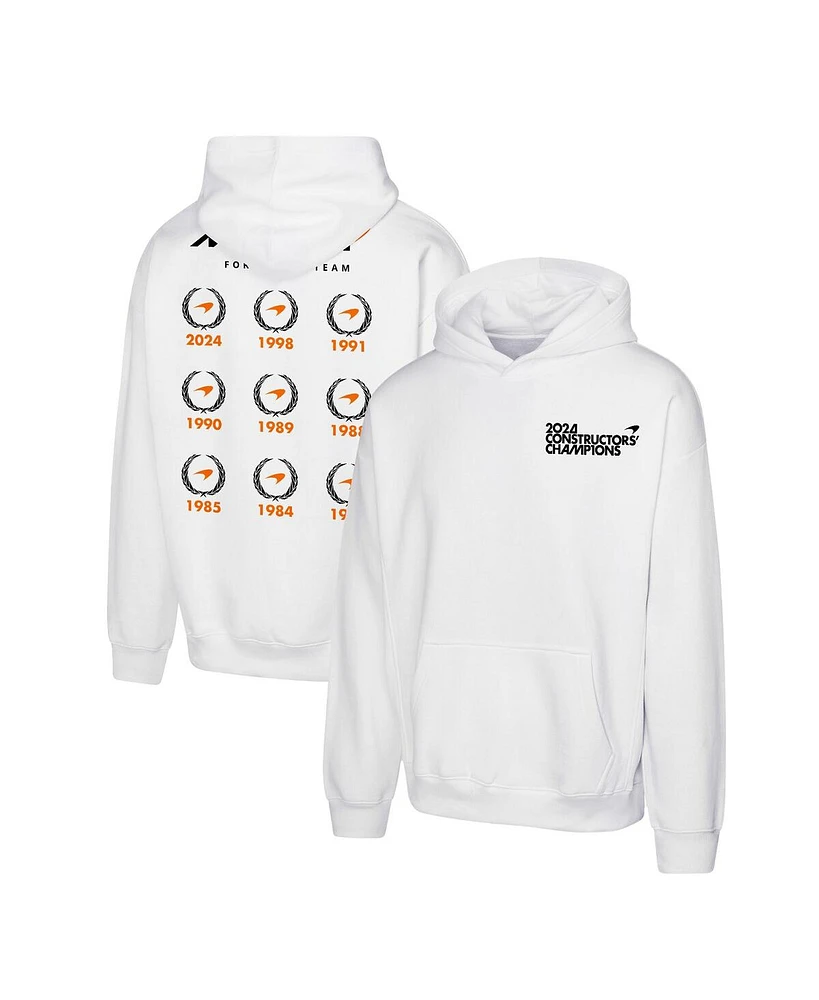 Outerstuff Men's White McLaren F1 Team 2024 Constructors' Cup Champion Podium Pullover Hoodie