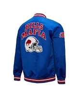 Mitchell & Ness Men's Royal Buffalo Bills Double Down Satin Full-Snap Jacket