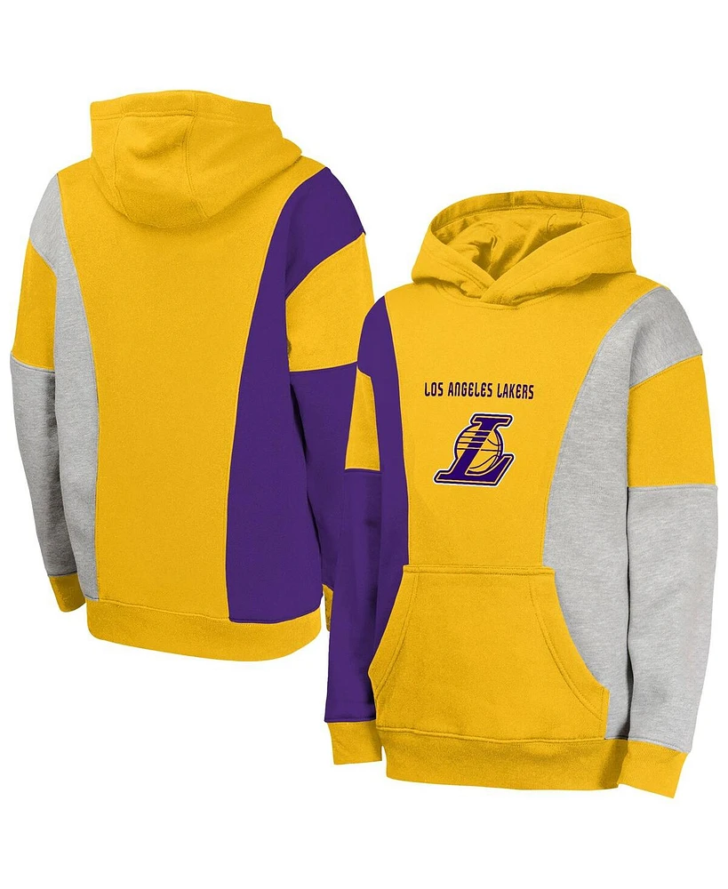 Outerstuff Big Boys and Girls Gold Los Angeles Lakers Ace the Hole Pullover Hoodie