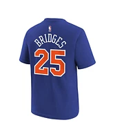 Nike Big Boys and Girls Mikal Bridges Blue New York Knicks Icon Name Number T-Shirt