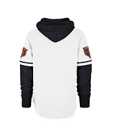'47 Brand Men's White Chicago Bears Throwback Shortstop Pullover Hoodie