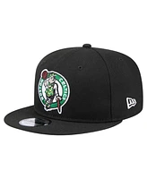 New Era Men's Black Boston Celtics Logo 18x Champs 9FIFTY Snapback Hat