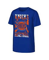 Outerstuff Big Boys and Girls Blue New York Knicks Garage Hero T-Shirt