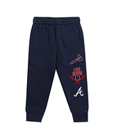 Outerstuff Toddler 2-Piece Red/Navy Atlanta Braves Wind Up Pullover Hoodie and Sweatpants Set