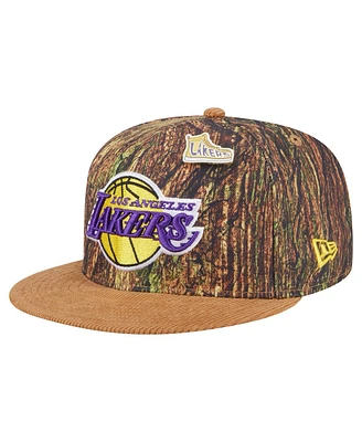 New Era Men's Camo/Brown Los Angeles Lakers Victory Grove Forest Sneaker Pin 9FIFTY Snapback Hat