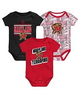 Outerstuff Newborn Red Maryland Terrapins Sunday Comics Bodysuit 3-pack