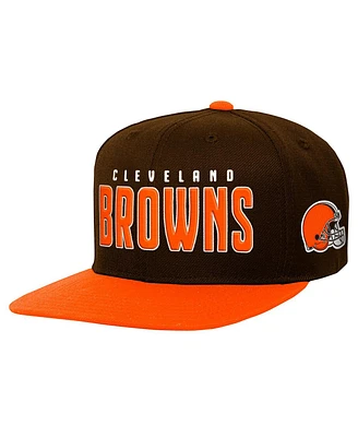 Outerstuff Big Boys and Girls Brown/Orange Cleveland Browns Lock Up Flat Brim Snapback Hat