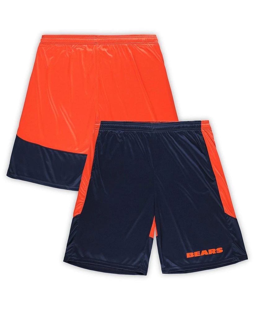 Fanatics Men's Navy/Orange Chicago Bears Big Tall Launch Shorts