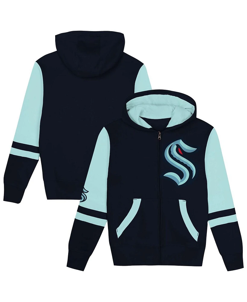 Outerstuff Preschool Navy Seattle Kraken Face Off Full-Zip Hoodie