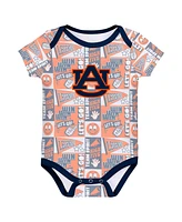 Outerstuff Newborn Navy Auburn Tigers Sunday Comics Bodysuit 3-pack