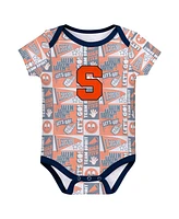 Outerstuff Newborn Navy Syracuse Orange Sunday Comics Bodysuit 3-pack