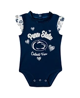 Outerstuff Newborn Navy Penn State Nittany Lions Happy Hearts Bodysuit 2-pack