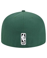 New Era Men's Hunter Green Milwaukee Bucks Sport Night Script Sided 59FIFTY Fitted Hat