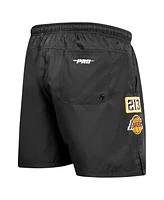 Pro Standard Men's Black Los Angeles Lakers Area Code Shorts