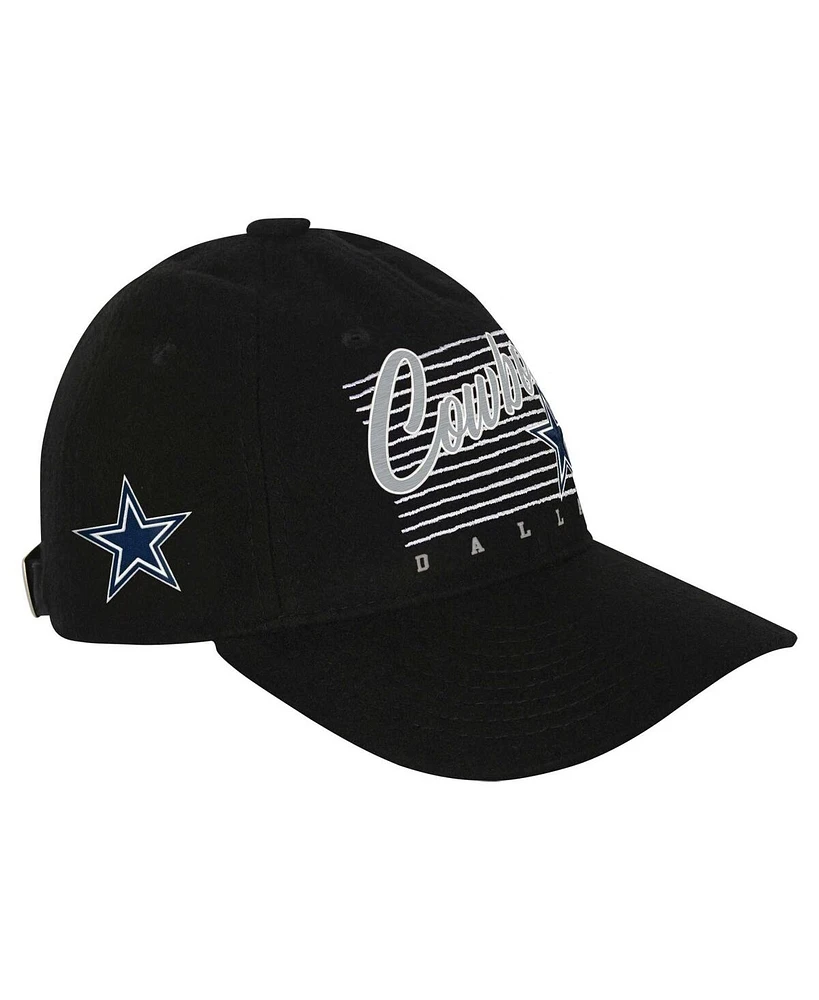 Outerstuff Big Boys and Girls Black Dallas Cowboys Retro Wooly Adjustable Hat