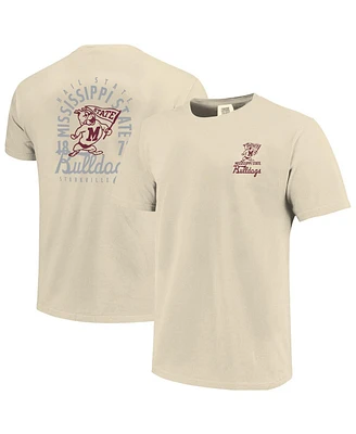 Image One Men's Cream Mississippi State Bulldogs Comfort Colors Mascot Overlay T-Shirt