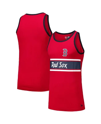New Era Men's Red Boston Sox Jersey Ringer Tank Top